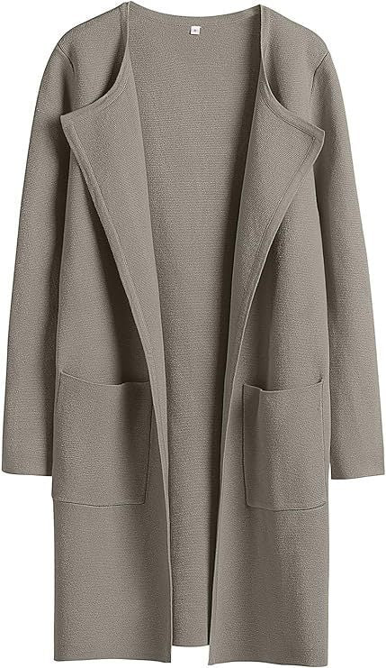 Women's Woolen Coat With Pockets Autumn And Winter Temperament Slim Fit Mid Length Jacket Comfortable Casual Lapel Coats