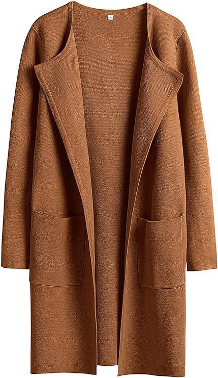Women's Woolen Coat With Pockets Autumn And Winter Temperament Slim Fit Mid Length Jacket Comfortable Casual Lapel Coats