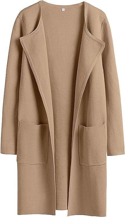 Women's Woolen Coat With Pockets Autumn And Winter Temperament Slim Fit Mid Length Jacket Comfortable Casual Lapel Coats