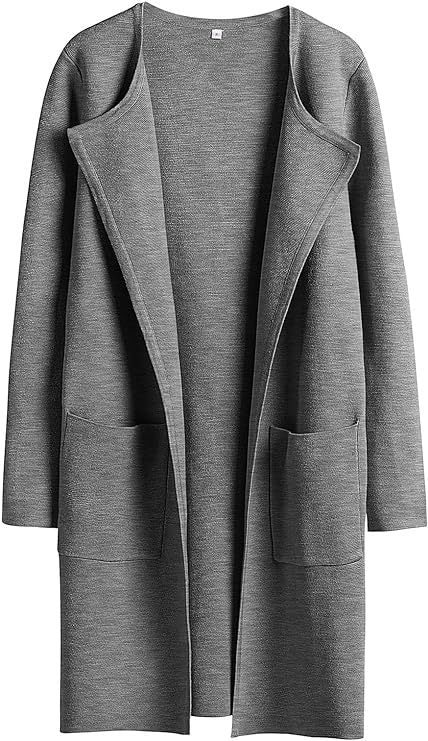 Women's Woolen Coat With Pockets Autumn And Winter Temperament Slim Fit Mid Length Jacket Comfortable Casual Lapel Coats