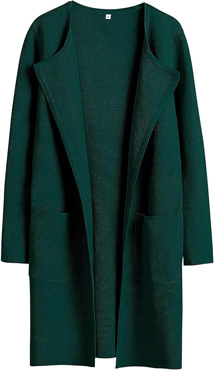 Women's Woolen Coat With Pockets Autumn And Winter Temperament Slim Fit Mid Length Jacket Comfortable Casual Lapel Coats