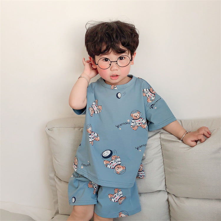 Summer Thin Boys And Girls Half-Sleeved Home Service Suits, Baby Air-Conditioning Suits