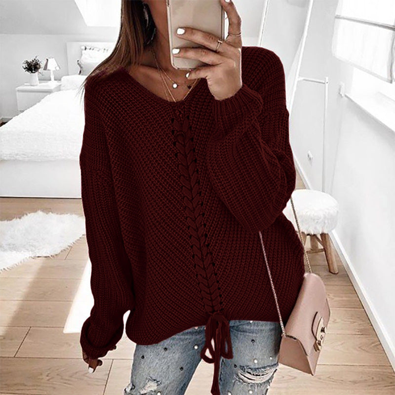 Loose knit tops for women's sweaters