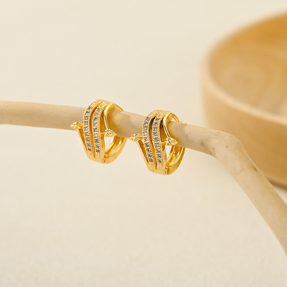 Earrings Jewelry Gold Multi-style Inlaid Zirconium Ear Ring