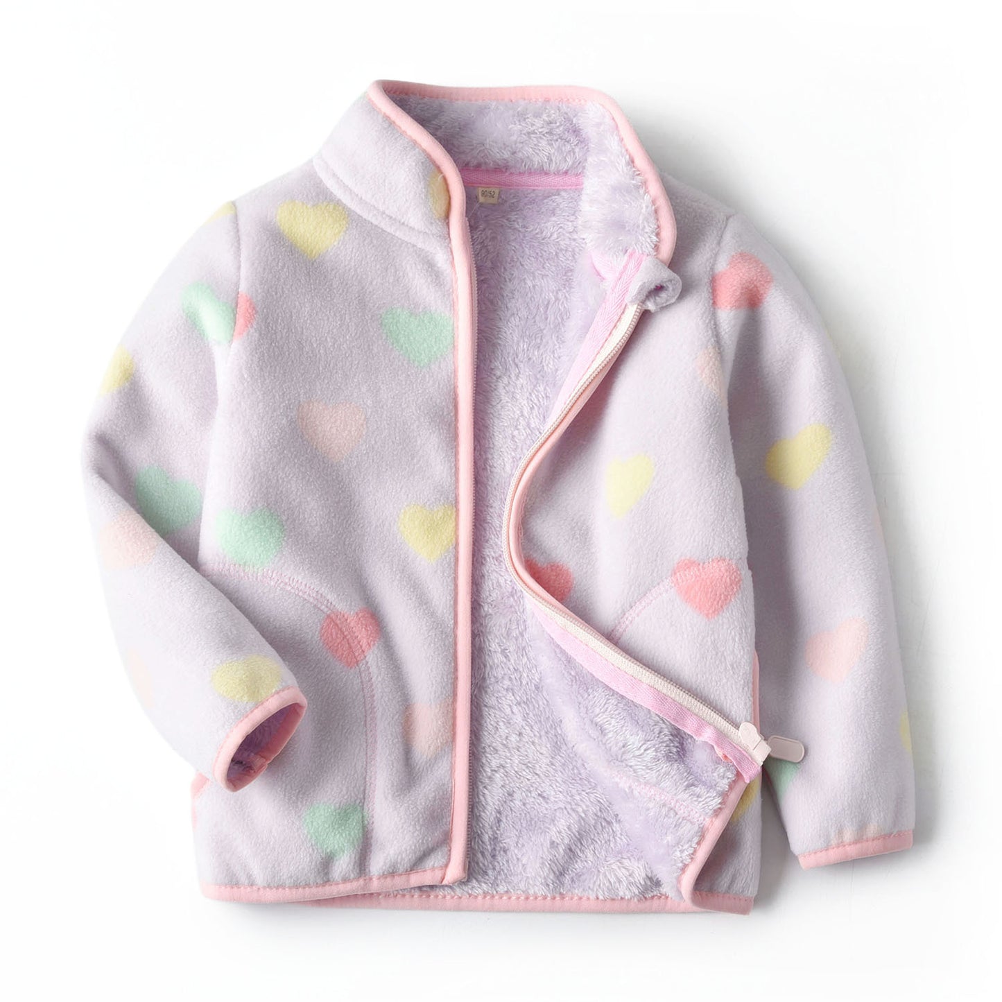 New velvet padded girls thermal fleece jacket