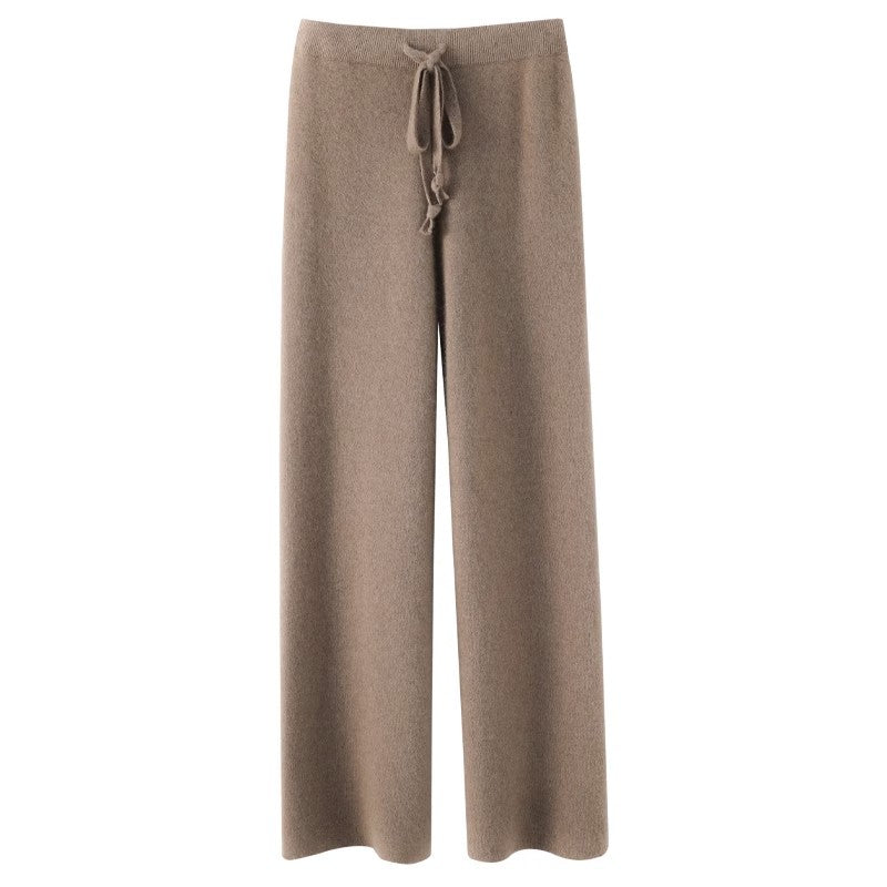 Women's Autumn And Winter Drape Knit Wide-leg Pants