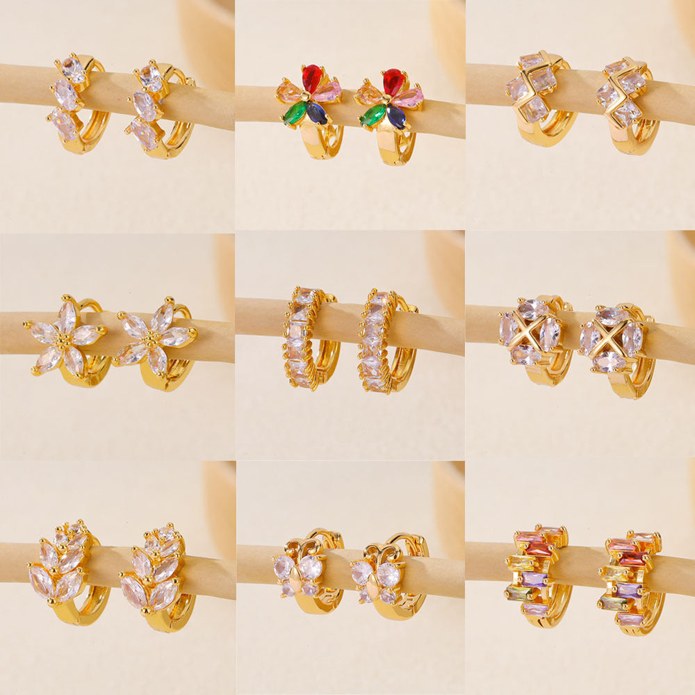 Earrings Jewelry Gold Multi-style Inlaid Zirconium Ear Ring