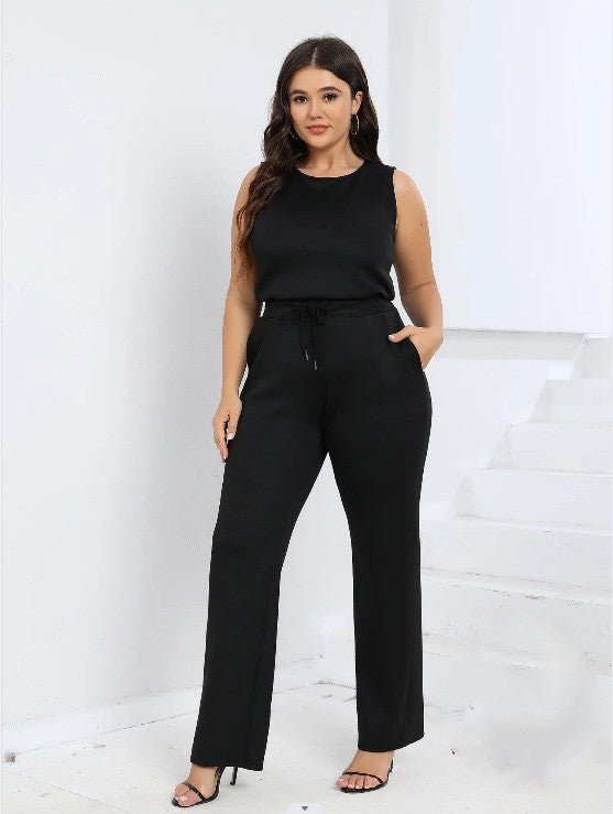 Women's Sleeveless Slimming Lace-up Jumpsuit