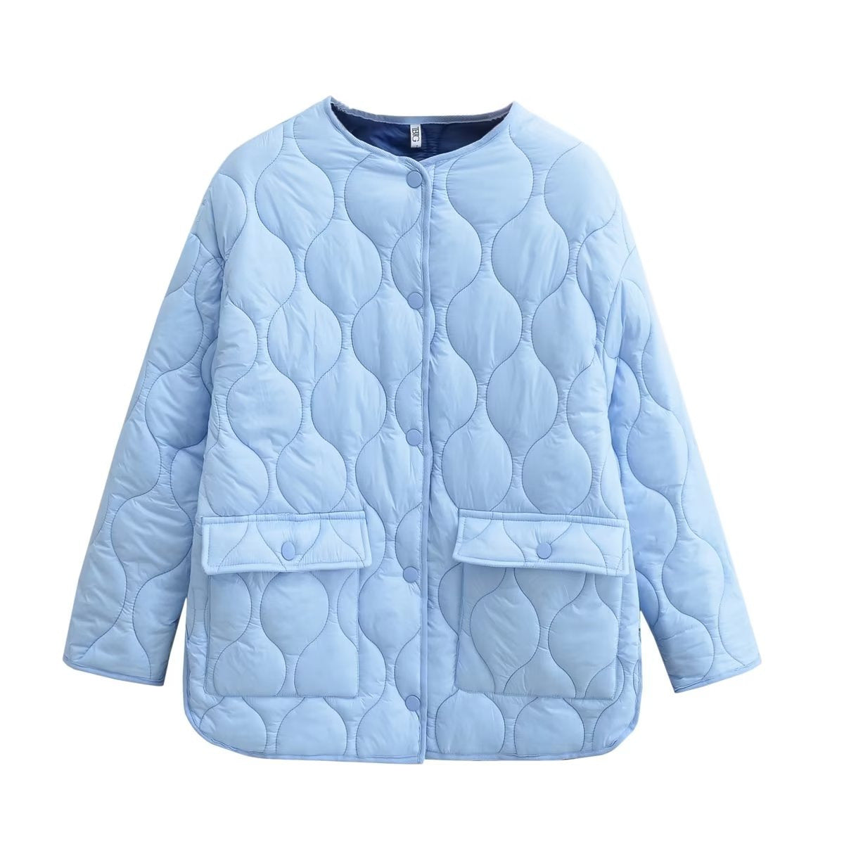 Women's Fashion Large Loose Pockets Quilted Cotton-padded Jacket Coat